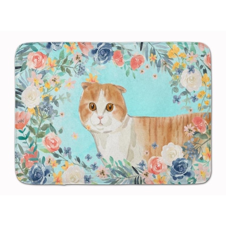 Carolines Treasures Scottish Fold Spring Flowers Machine Washable Memory Foam Mat CK3397RUG